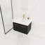 Meuble-lavabo mural 30 po avec lavabo, lavabo en résine à rebords épais, ensemble KD facile à assembler