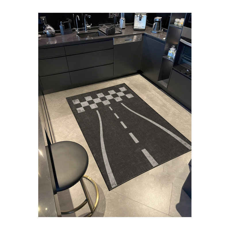 Tapis gris tissé Mosso, 4'11" x 9'10"
