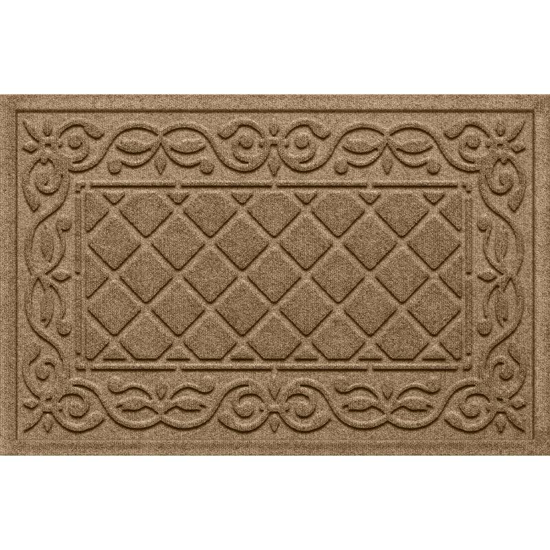 WaterHog Tristan 23 in. x 35 in. Indoor Outdoor Door Mat, Camel, 0.37" H x 35" W x 23" D