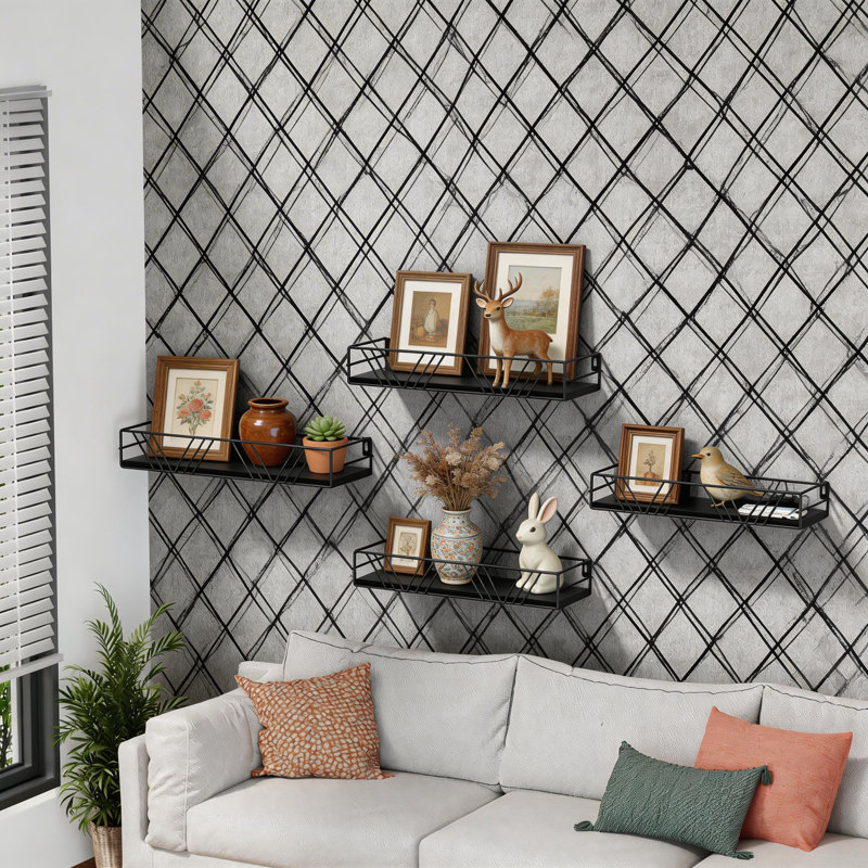 Ensemble de rangement mural rustique en bois flottant