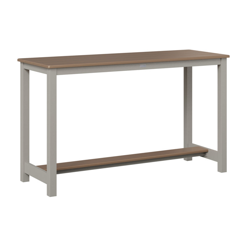 Balcony Outdoor Bar Table, Hammered Top Bronze, Platinum Silver, 35.5" H x 60" W x 22" D
