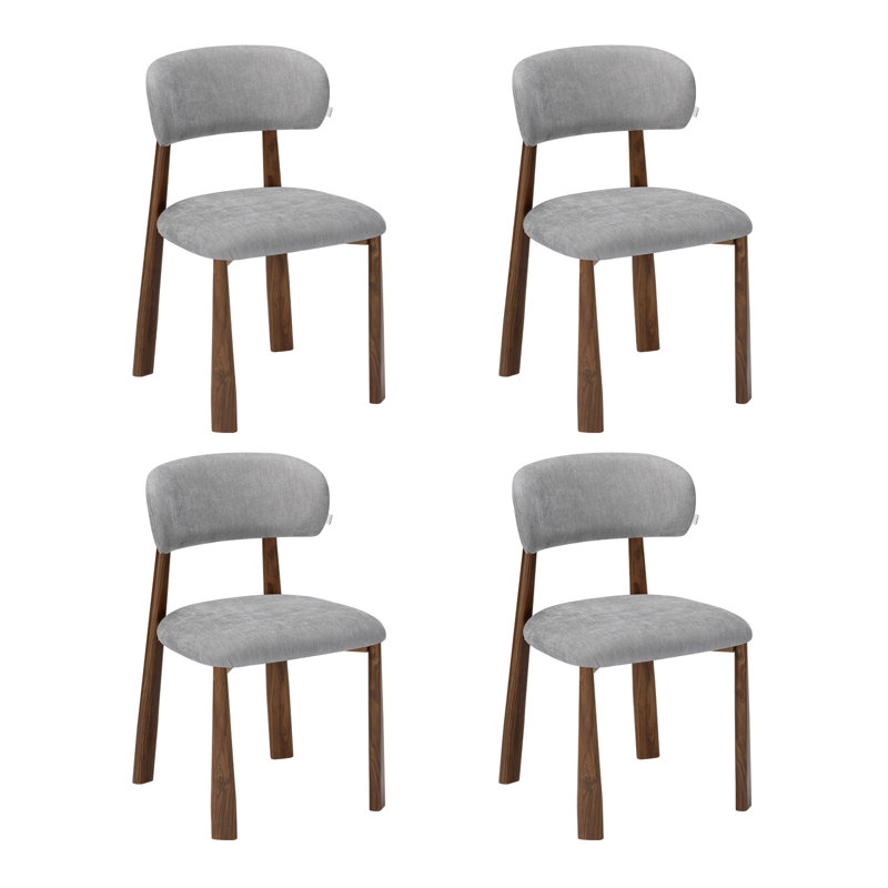 Upholstered Dining Chair, Grey, Grey, 4