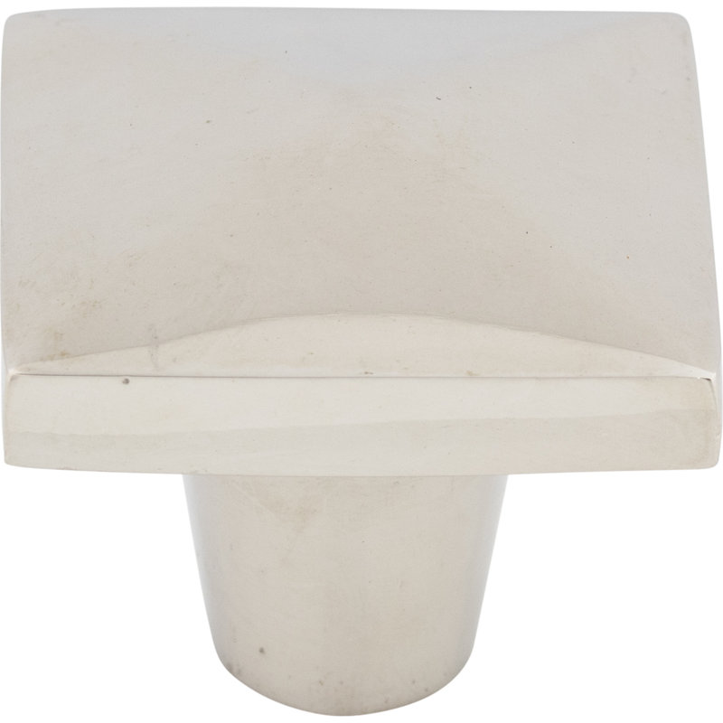 Aspen Square Knob, 1 1/2" Length, Polished Nickel