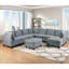 Coin salon d'angle de style contemporain en tissu de lin gris moderne comme convertible pour la maison-7619621-7619642