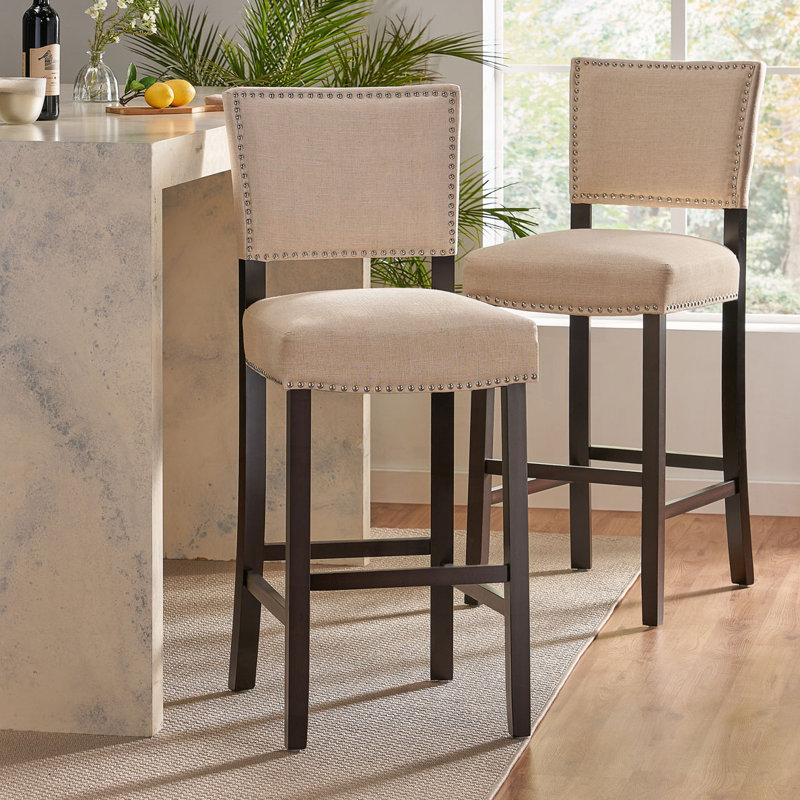 Ensemble de 2 tabourets de bar avec rivets décoratifs