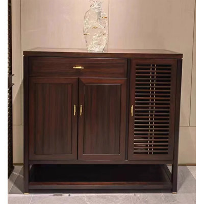 New Chinese-Style Solid Wenge Shoe Cabinet