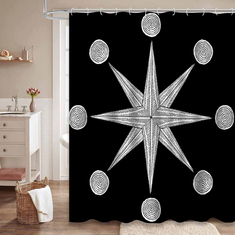 Rideau de douche imperméable avec 12 crochets Global Globe Adventure, L 72 po x l 78 po