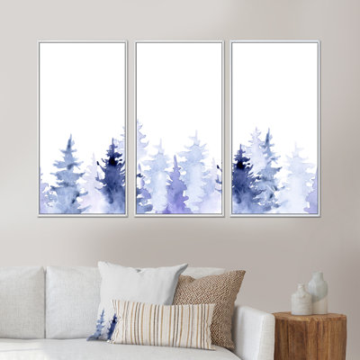 «Blue of Forest», reproduction sur toile flottante 3 pièces