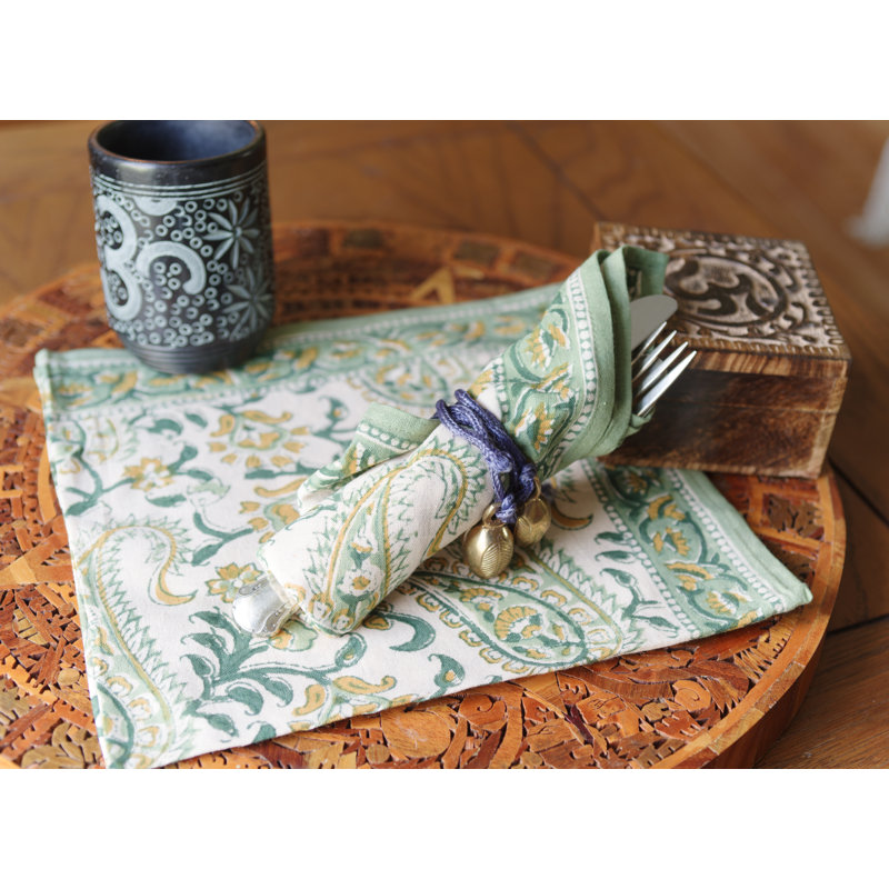 Serviette en coton 21 po Rajasthan Paisley