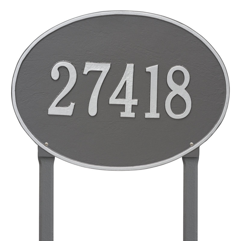 Plaque d'adresse sur 1 ligne Hawthorne, Étain et argenté, Oui