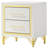 Chesney White 2-Drawer Chic Bedside Table Nightstand