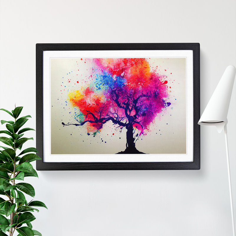 XH1022-9186X Tree Splash Vol.3 Abstract - Single Picture Frame Painting, Black, 46cm H x 64cm W x 2cm D