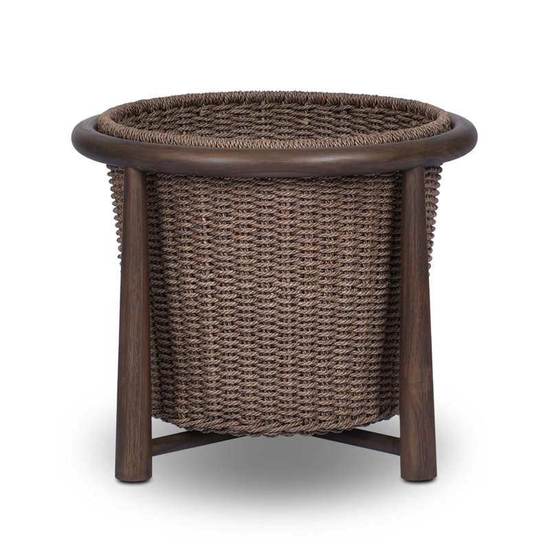 Kernan Basket-Single Twisted Black Hyacinth, Dark Textured Woven