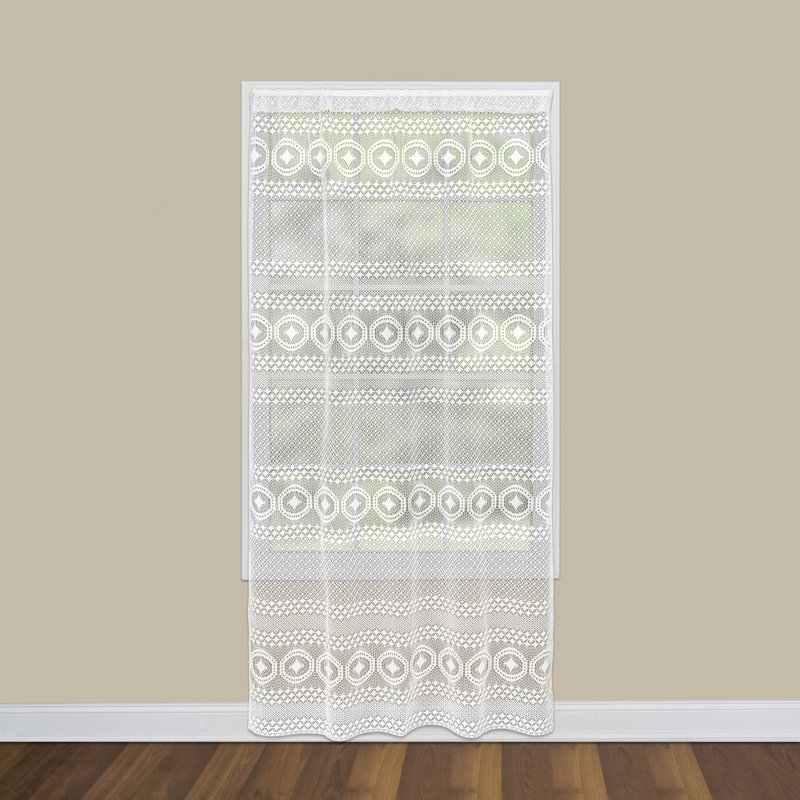 Panneau de rideau simple diaphane avec passe-tringle Romolo, l 48 po x L 84 po, Blanc