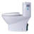 EAGO 1.28 GPF Elongated Comfort Height Chair Height Floor Mounted One-Piece Toilet with Seat Included