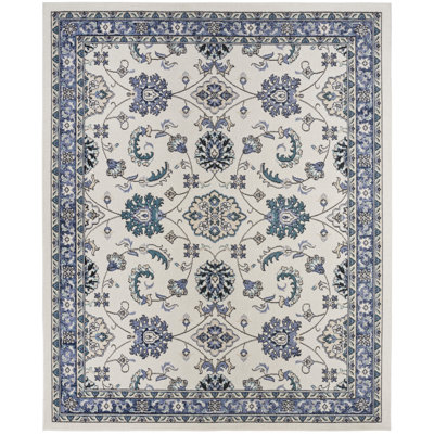 Nourison Essentials Ivory/Blue Indoor/Outdoor Area Rug