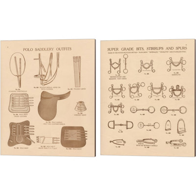 «Equine Riding Gear V2 A» par Wild Apple, impression sur toile (ensemble de 2)
