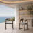 Solid Wood Arm Dining Chair with Curved Backrest-1699727258