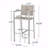 Set Of 2 Outdoor Patio Barstools, Grey Mesh Fabric With Rust-Proof Aluminum Frame