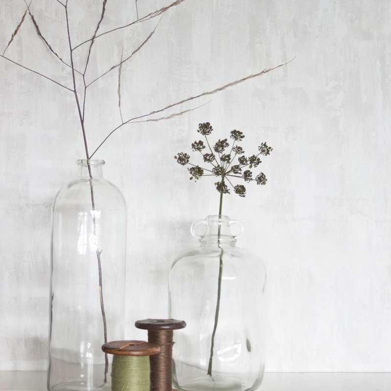 Abstract Metallic Wallpaper Roll, White