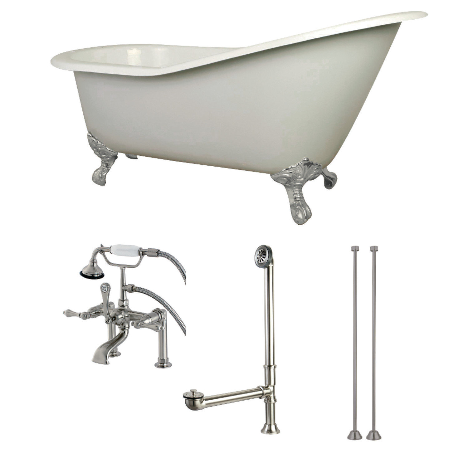 Kingston Brass Claw Foot Bathtub Caddy in Brushed Nickel