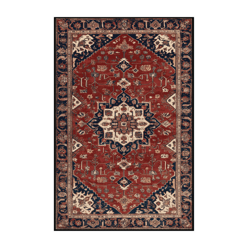 Tapis brun lavable à la machine, Rectangle 5 pi x 7 pi