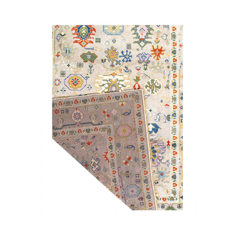 Tapis en laine d'agneau rectangulaire unique 9 pi 1 po x 12 pi Ildze
