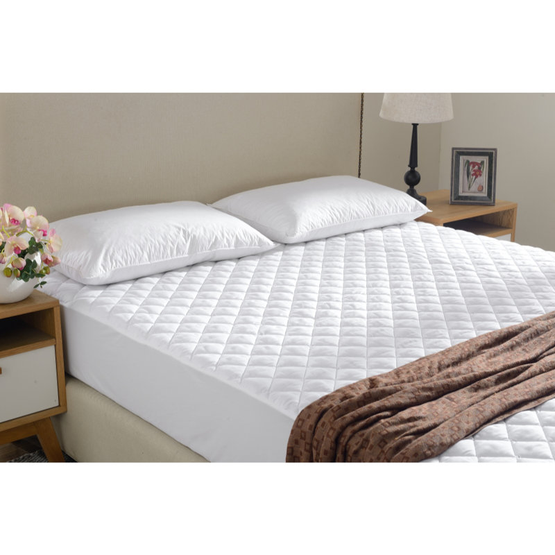 White Quilted Twin Microfiber Mattress Pad Protector