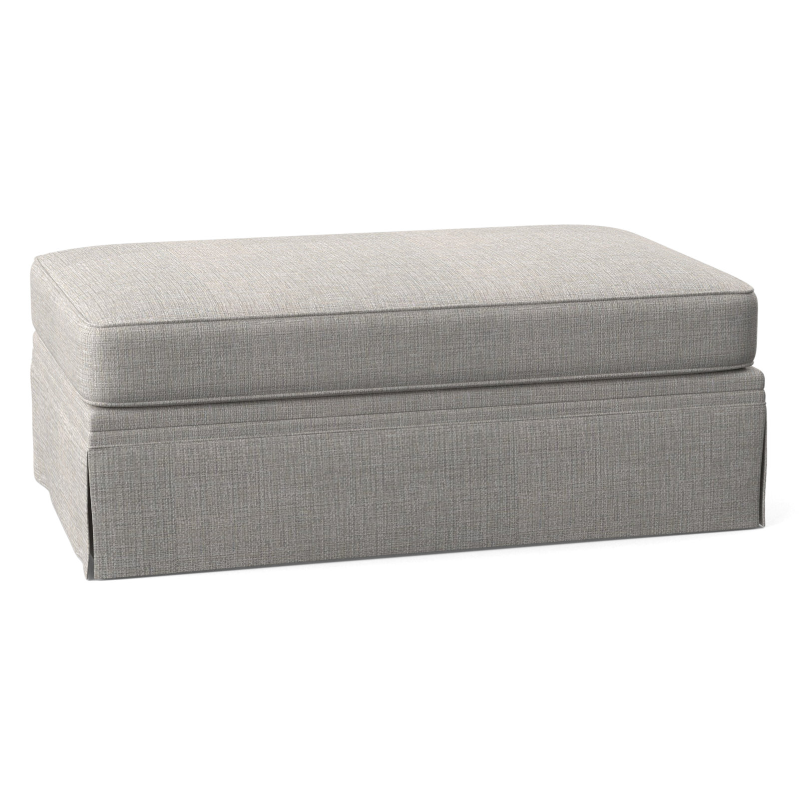Shelby 47" Cotton Ottoman, Drusky Ivory Sustain® Basketweave
