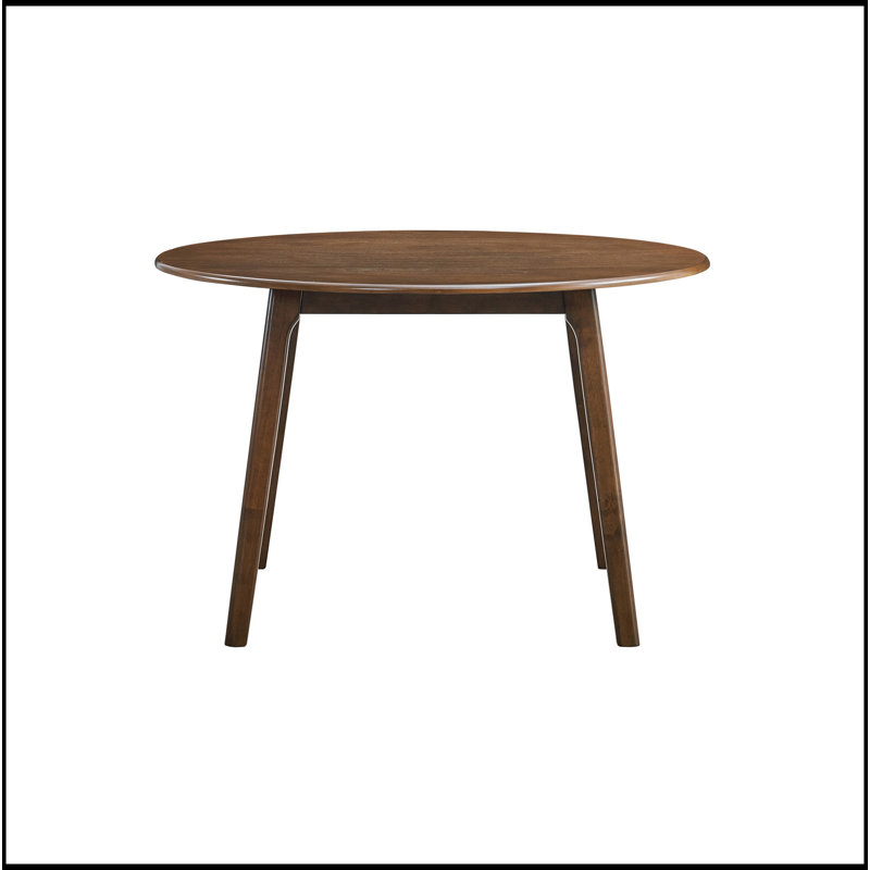 Walnut Finish Round Dining Table