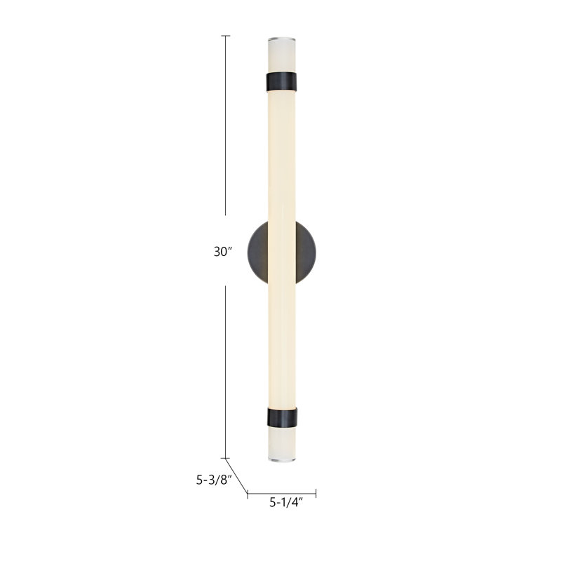 Madison 1 - Light LED Bath Bar, Vintage Brass/Glossy Opal