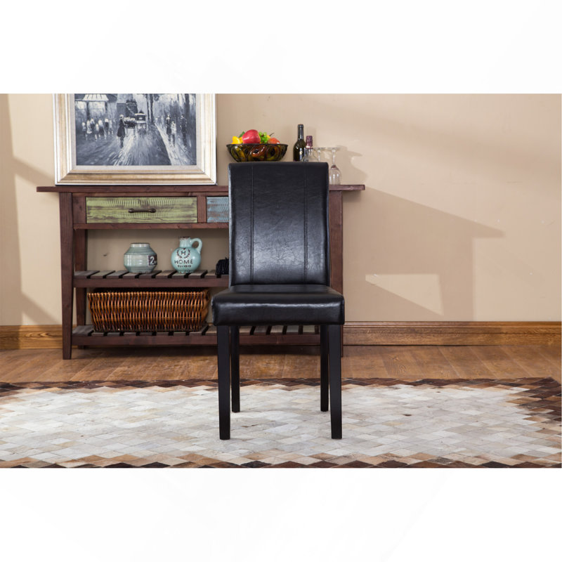 Chaise Parson rembourrée en similicuir de style urbain Urban, ensemble de 2, Noir