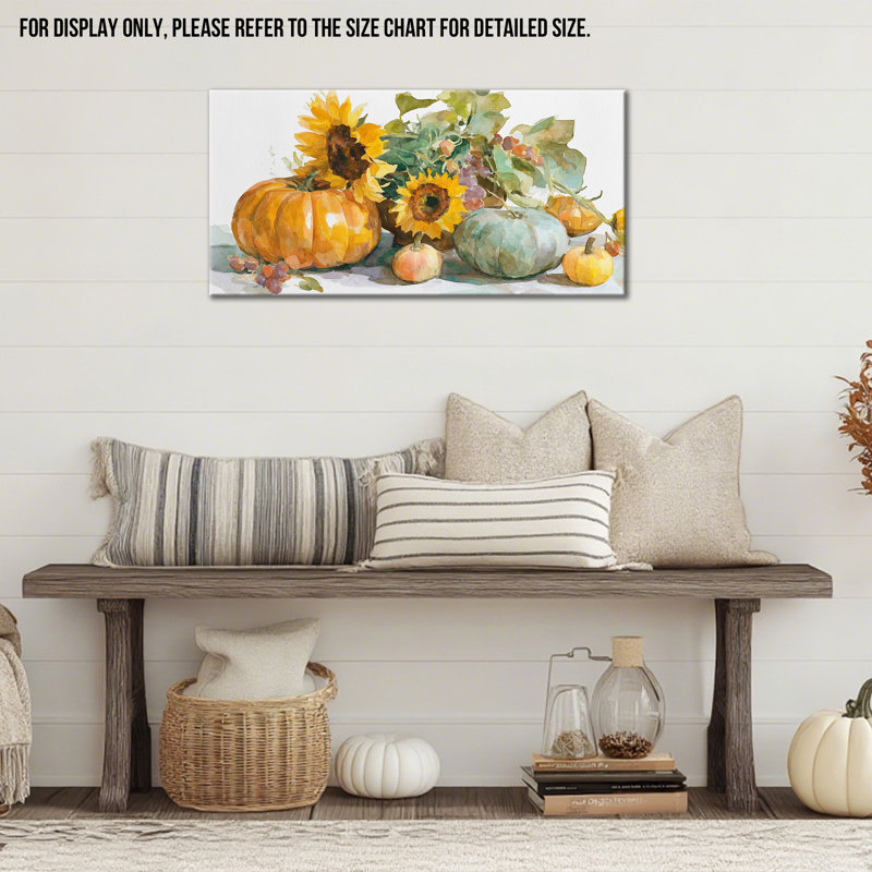 Grand Castillon - toile de citrouille et de tournesol , 12" H x 24" W