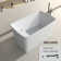 47" Freestanding Soaking Solid Surface Bathtub with Drain & Pipe
