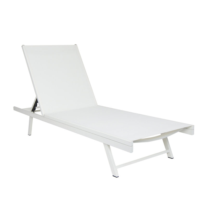 Audyn Outdoor Metal Chaise Lounge Set, White, 4