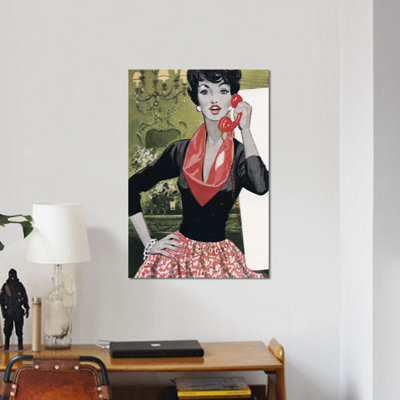 " Red Phone, Red Scarf, Red Lips, And Red Skirt " by Hemingway Design