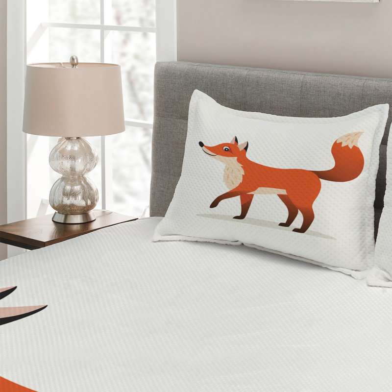 Fox Rustic Coverlet, King Bedspread + 2 Shams