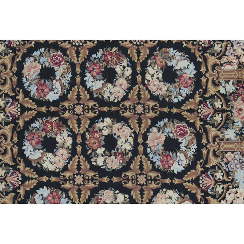 Hand-Knotted High-Quality Brown and Blue Area Rug