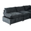 Canapé modulaire gris foncé avec coussins et options de rangement pratiques avec revêtement polyvalent de 115,5 po