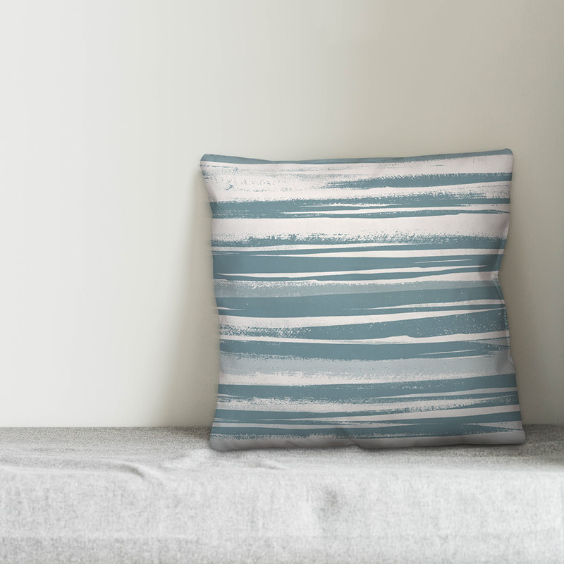 Coussin Kansas, Abstrait bleu, 16 po x 1 po