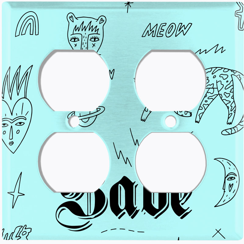Patterned 2 - Gang Toggle Light Switch Standard Wall Plate