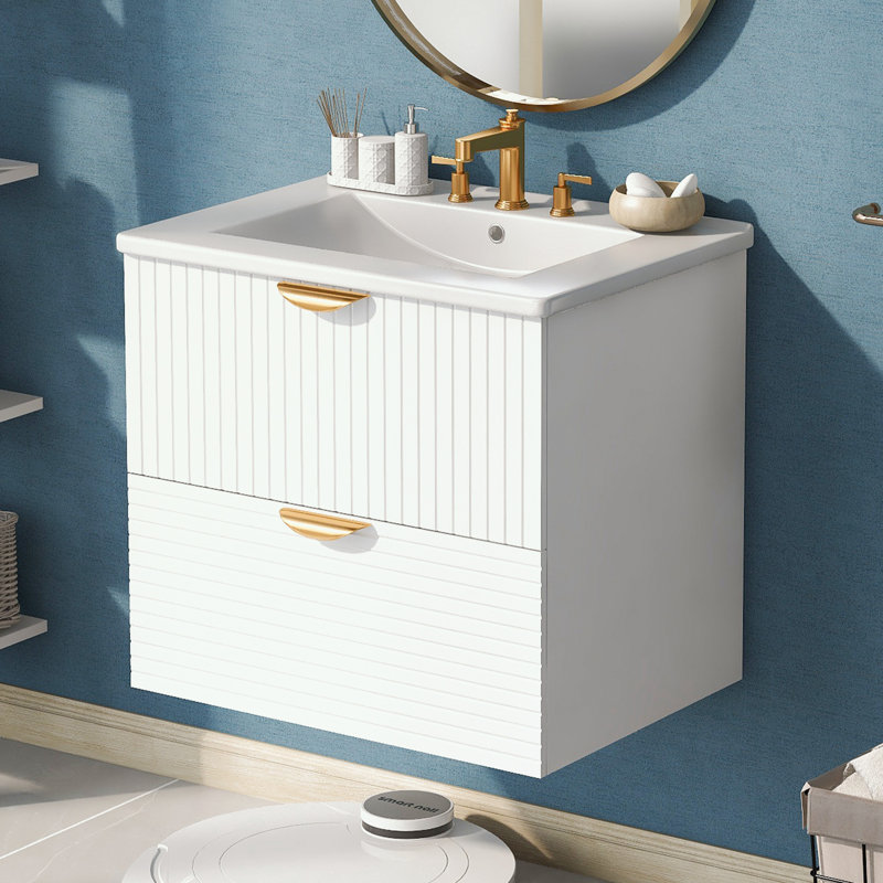 Rangement pour salle de bain Chaila, Blanc