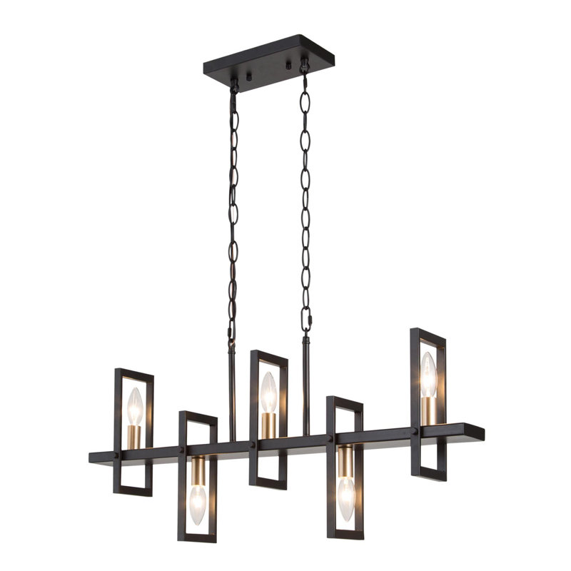 Lustre d'îlot de cuisine 5 lumières DEL moderne / contemporain