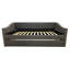 Luxueux 1pièce lit de jour moderne capitonné avec garniture cloutée avec accoudoir coulissant et gigogne pour la chambre à coucher, salon, meubles, finition grise