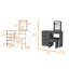 Coiffeuse Stonington à 4 tiroirs avec tabouret Smokey