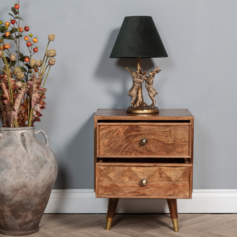 Reubens 45cm W Solid Wood Bedside Table