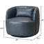 Fauteuil pivotant rembourré en similicuir avec repose-pieds-115270002