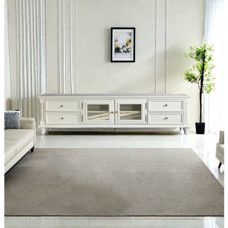 Crédence de rangement American, Blanc, H 22,44 po x l 86,61 po x P 16,93 po