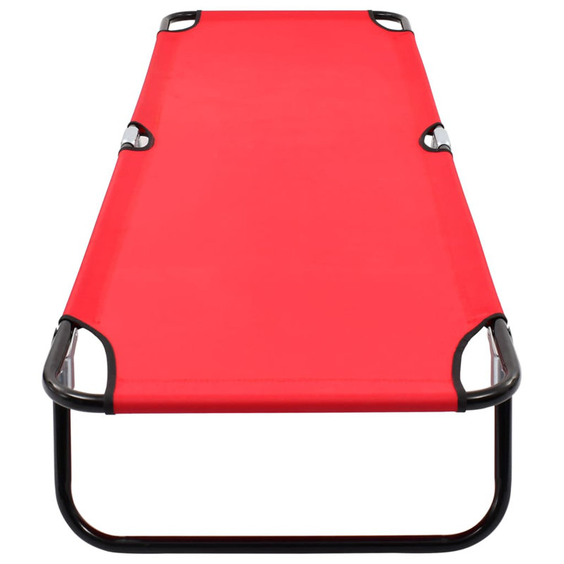 Lit de camp pliant d'extérieur Gosdon, Rouge