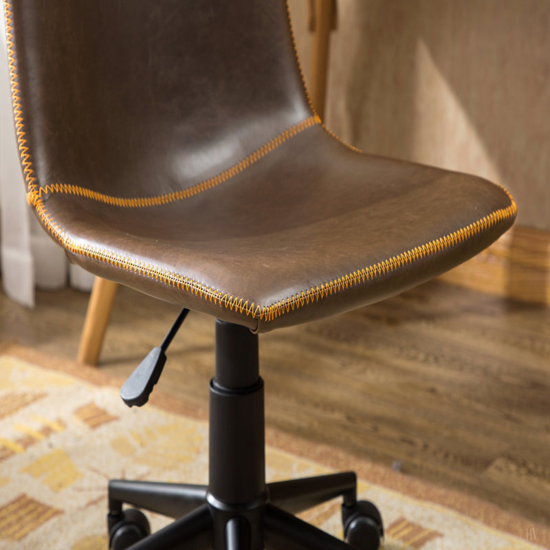 Chaise de bureau pivotante en faux cuir 360, Brown